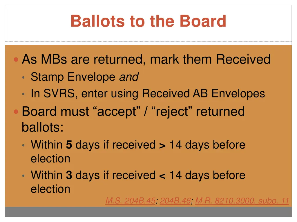 ballots to the board