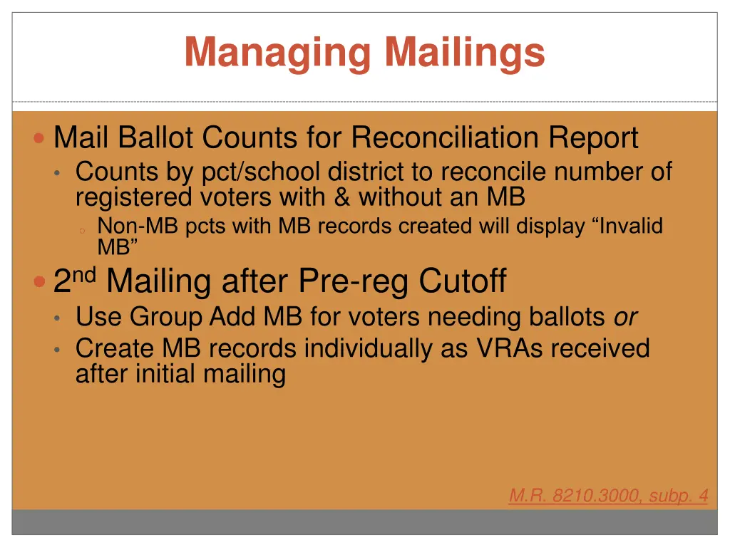 managing mailings