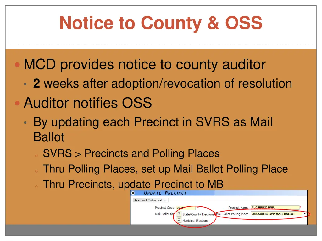 notice to county oss