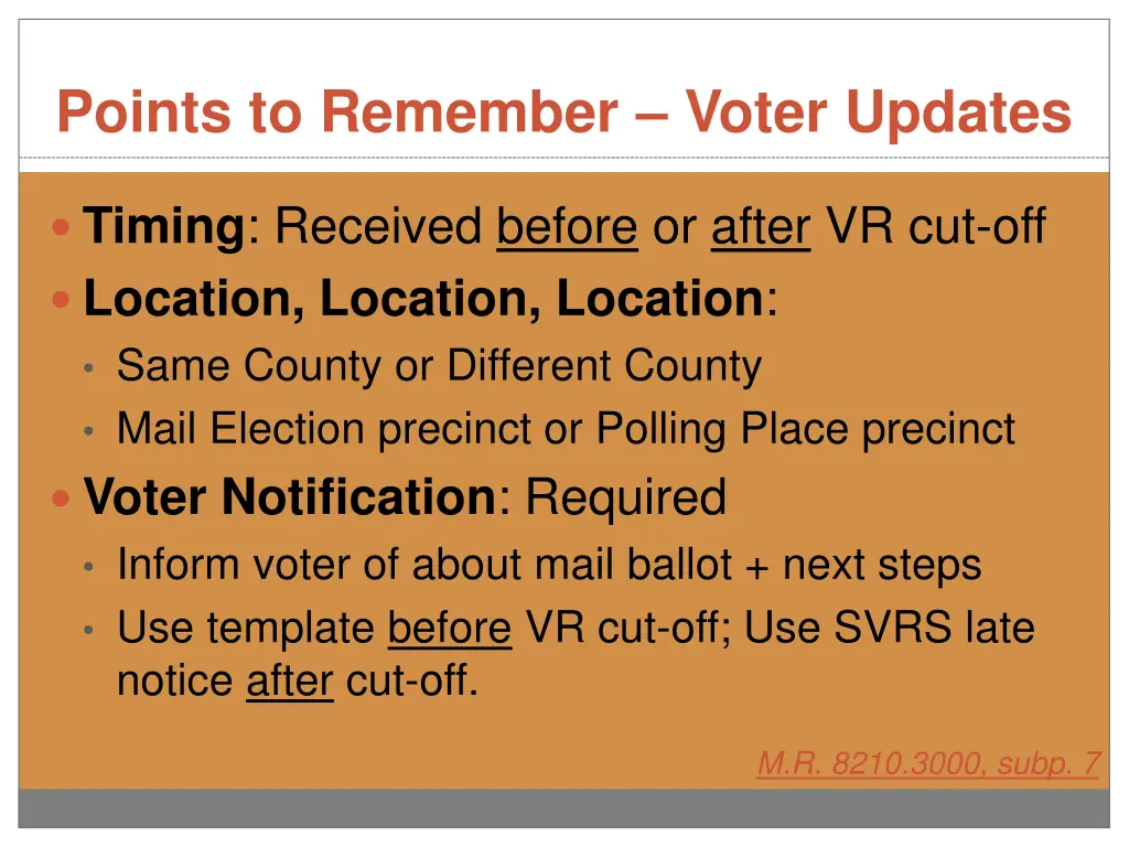 points to remember voter updates