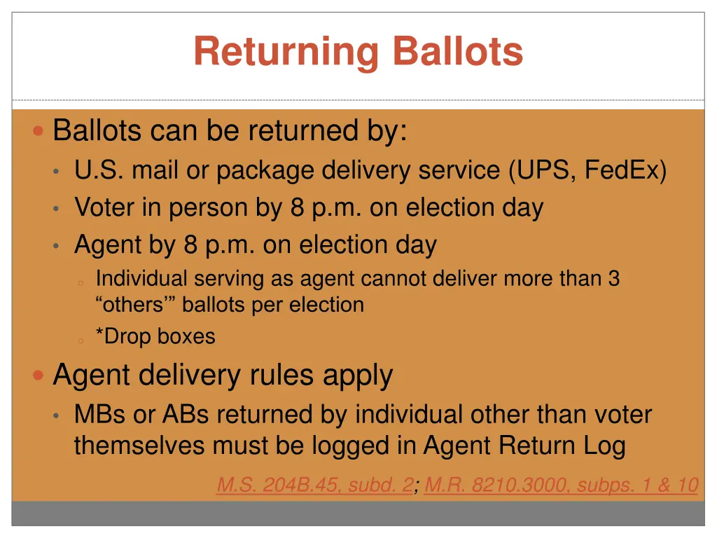 returning ballots