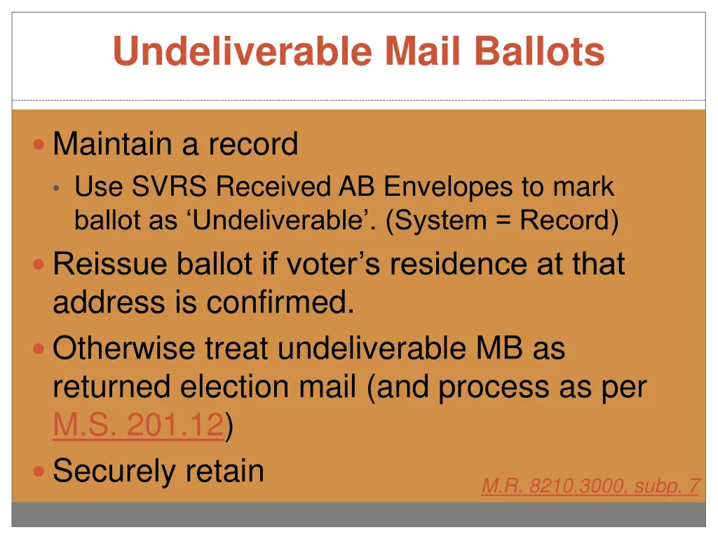 undeliverable mail ballots