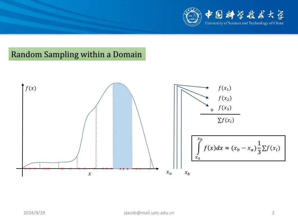 random sampling within a domain