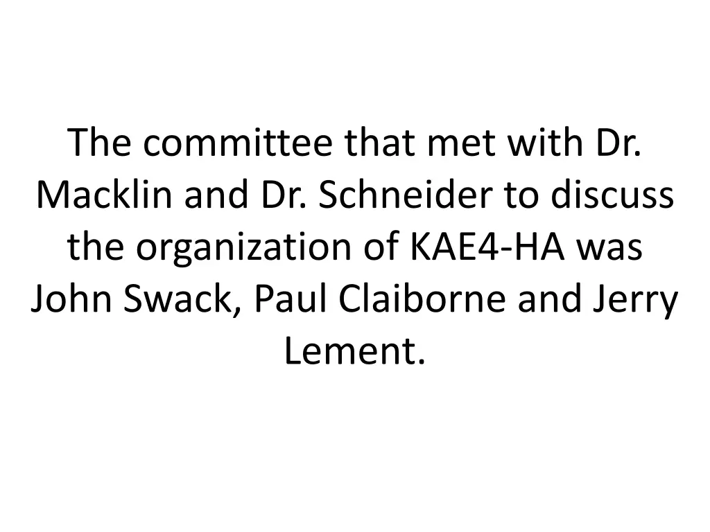 the committee that met with dr macklin