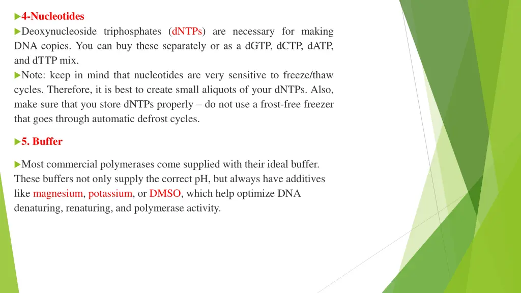 4 nucleotides deoxynucleoside triphosphates dntps