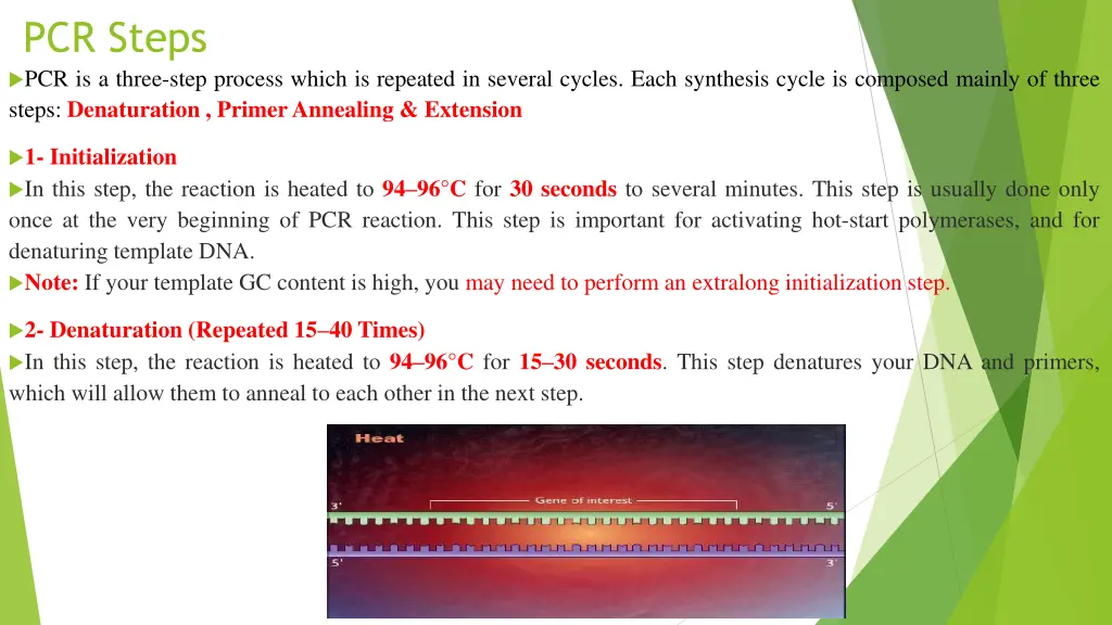 pcr steps pcr is a three step process which