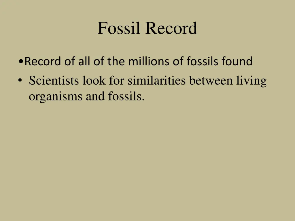 fossil record