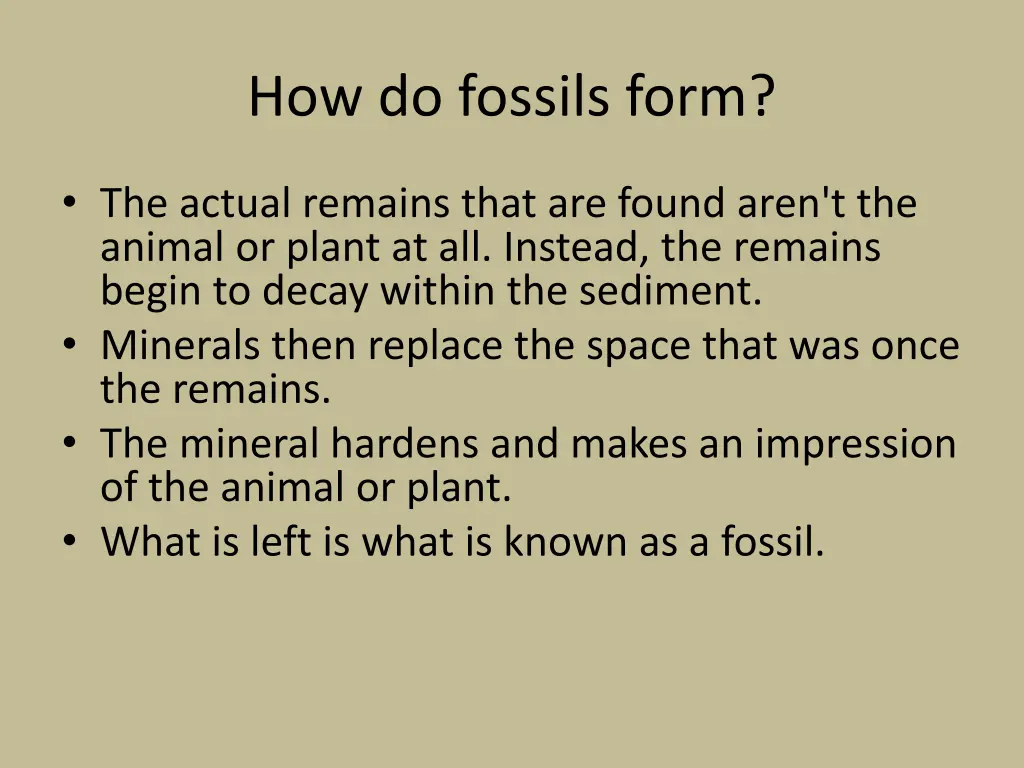 how do fossils form 1