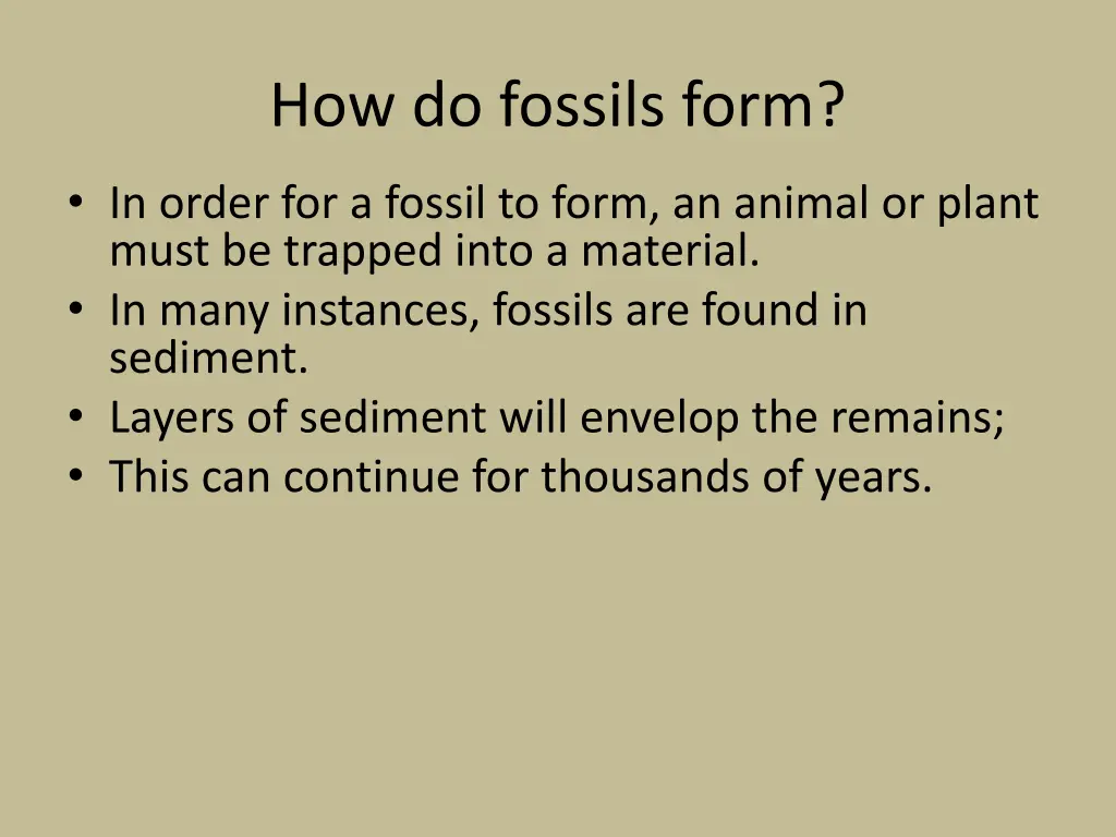 how do fossils form