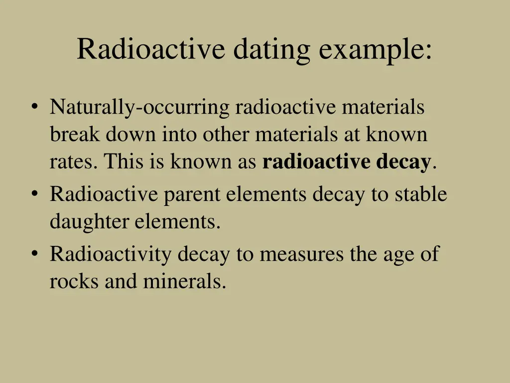 radioactive dating example