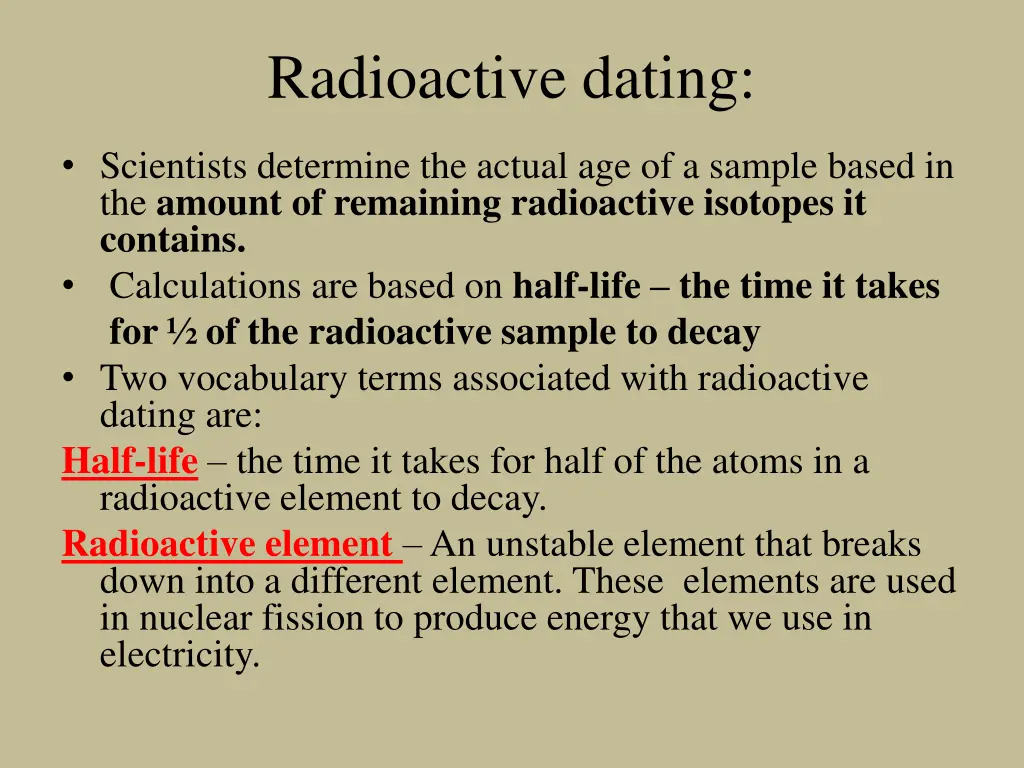 radioactive dating