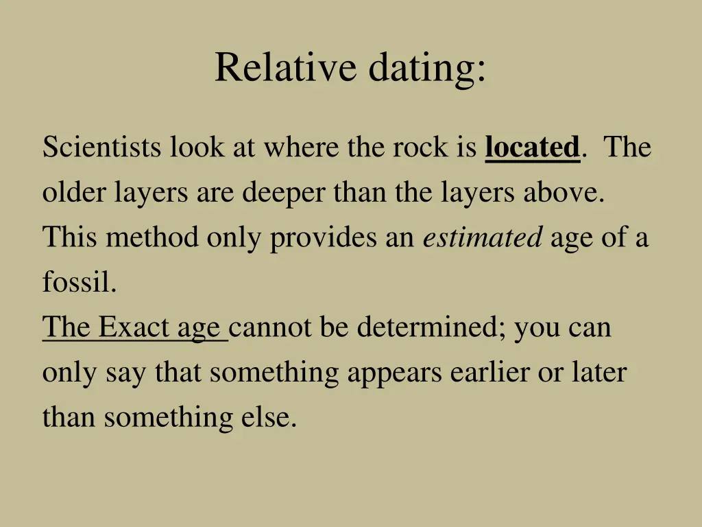 relative dating