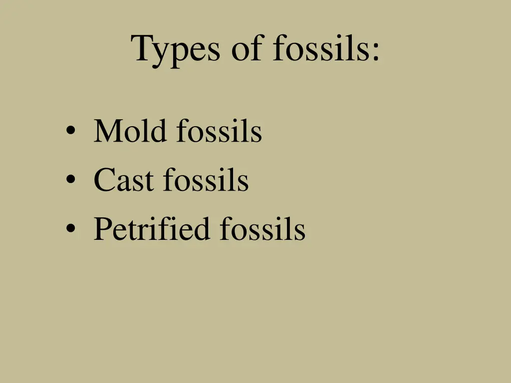 types of fossils