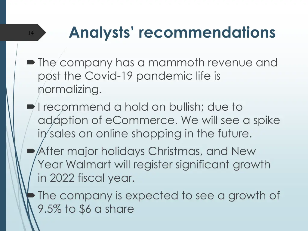 analysts recommendations