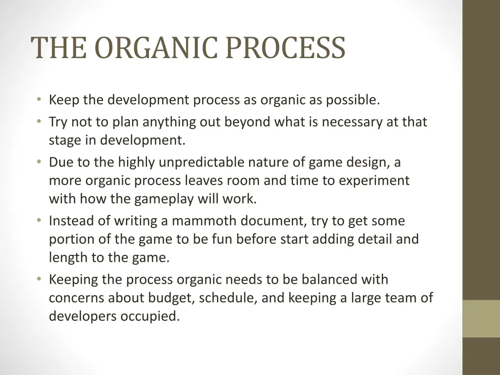 the organic process