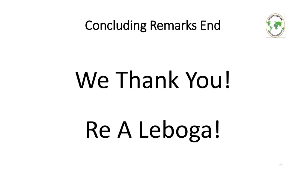 concluding remarks end concluding remarks end