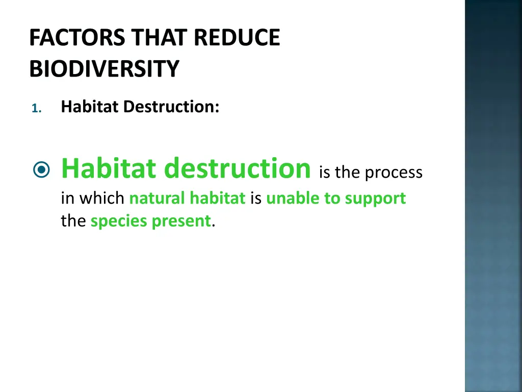 factors that reduce biodiversity 1