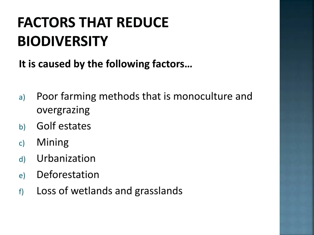 factors that reduce biodiversity 2