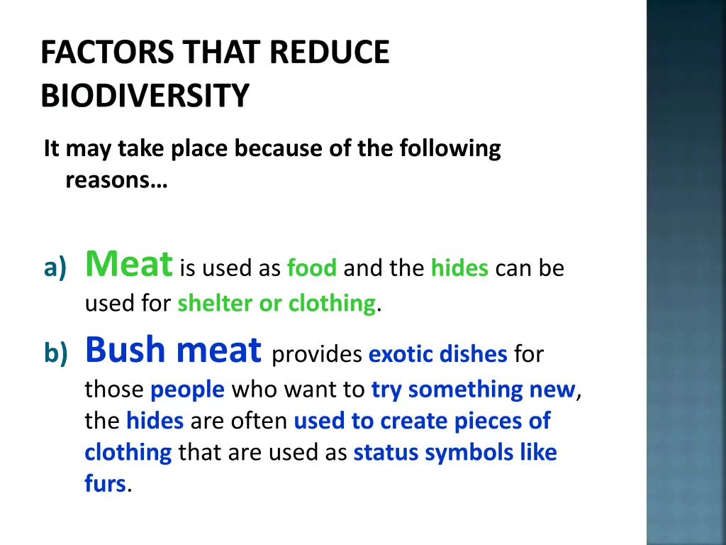 factors that reduce biodiversity 7