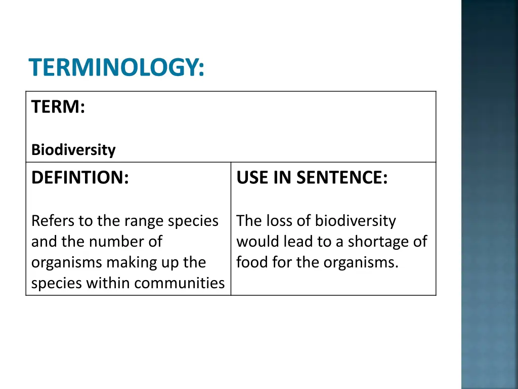 terminology