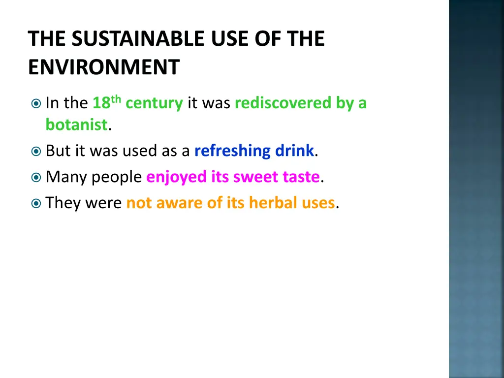 the sustainable use of the environment 13