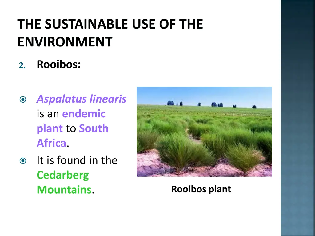 the sustainable use of the environment 9