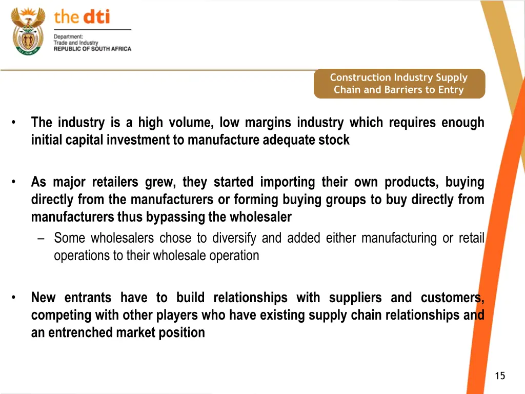 construction industry supply chain and barriers