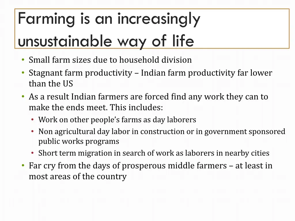 farming is an increasingly unsustainable