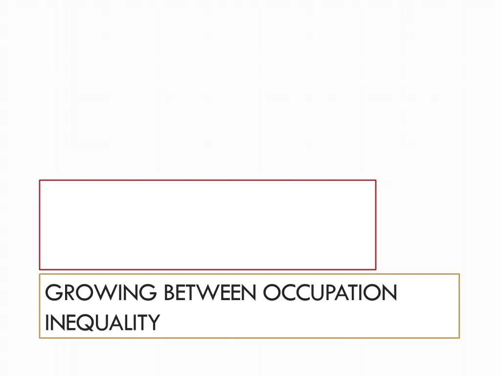 growing between occupation inequality