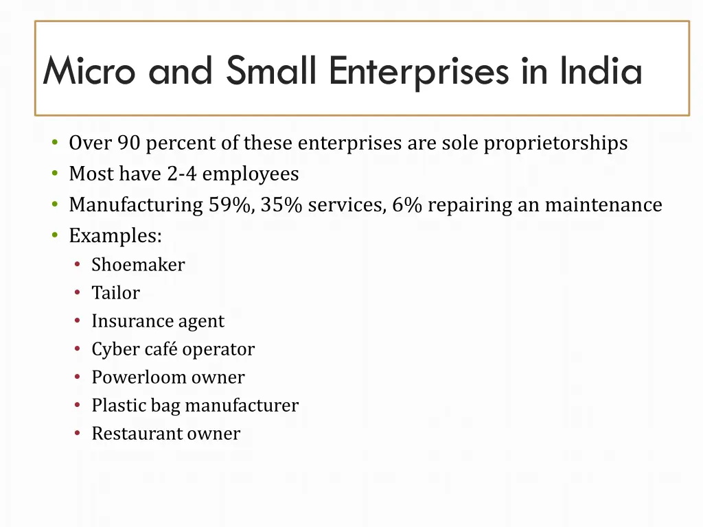 micro and small enterprises in india