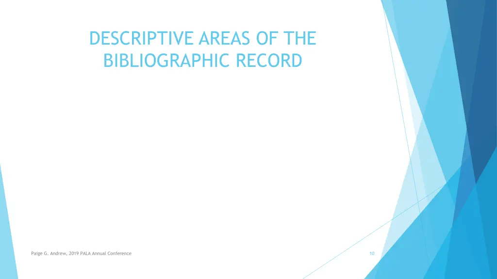 descriptive areas of the bibliographic record