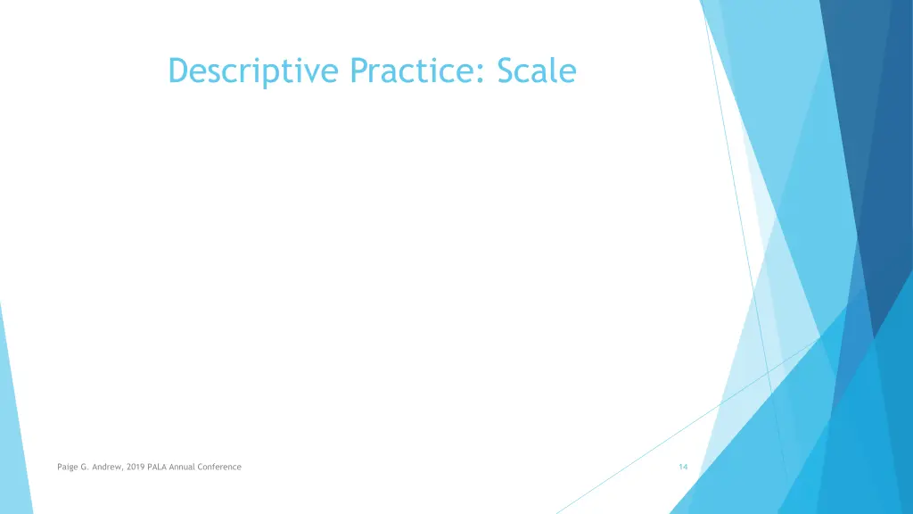 descriptive practice scale