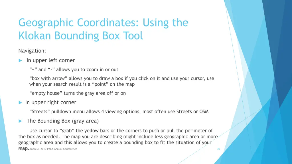 geographic coordinates using the klokan bounding 1