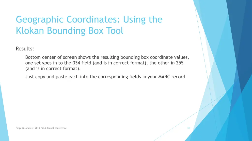 geographic coordinates using the klokan bounding 2