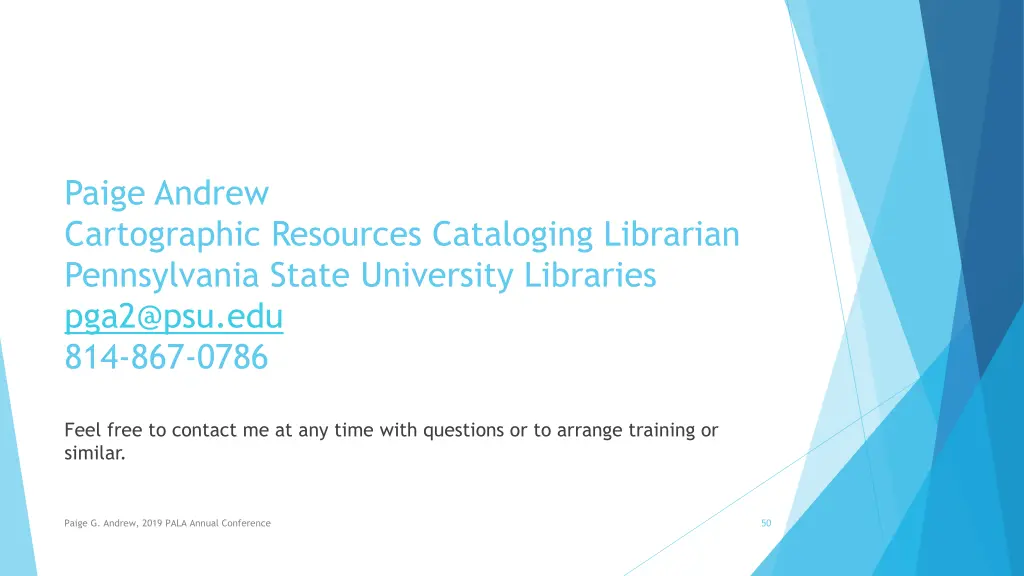 paige andrew cartographic resources cataloging