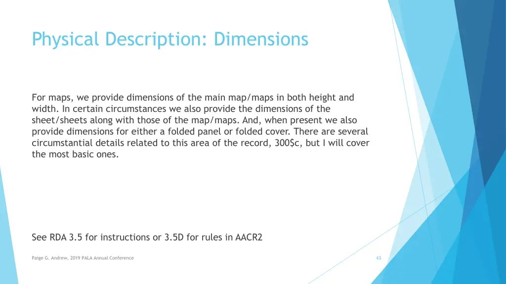 physical description dimensions