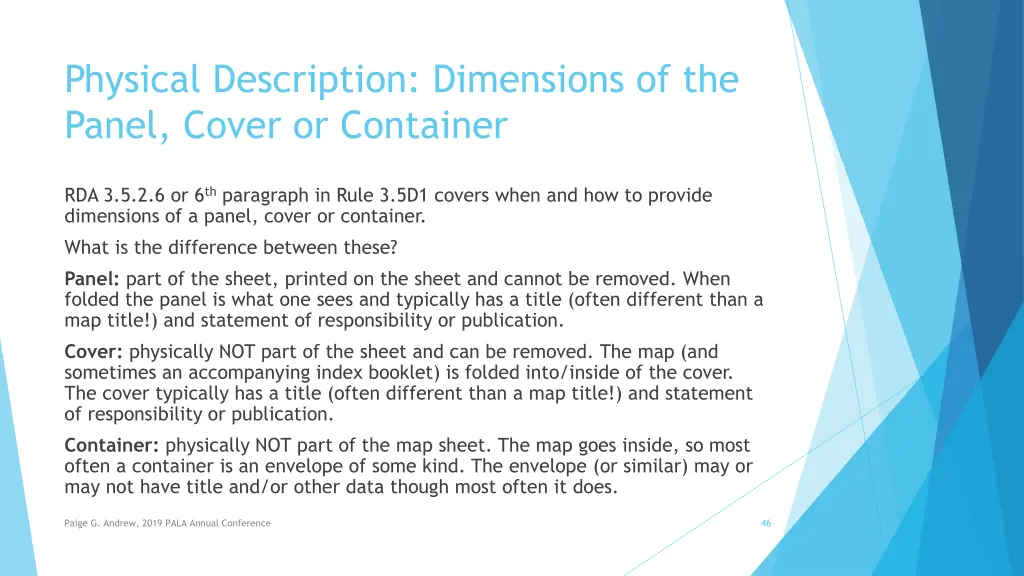 physical description dimensions of the panel