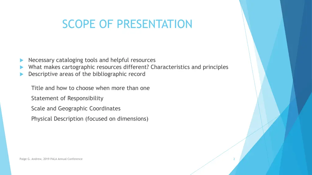 scope of presentation