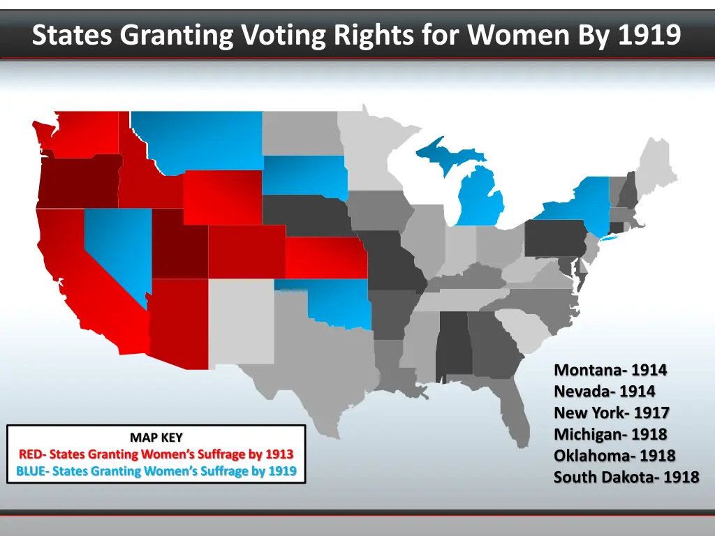 states granting voting rights for women by 1919