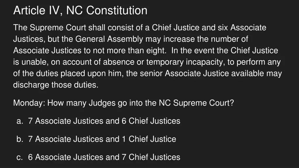 article iv nc constitution