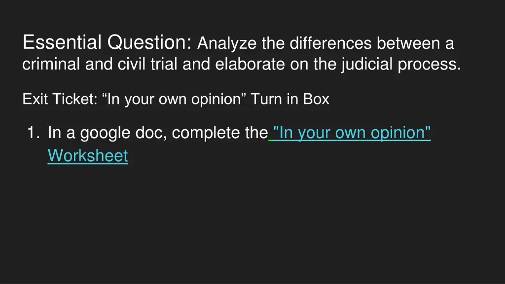 essential question analyze the differences