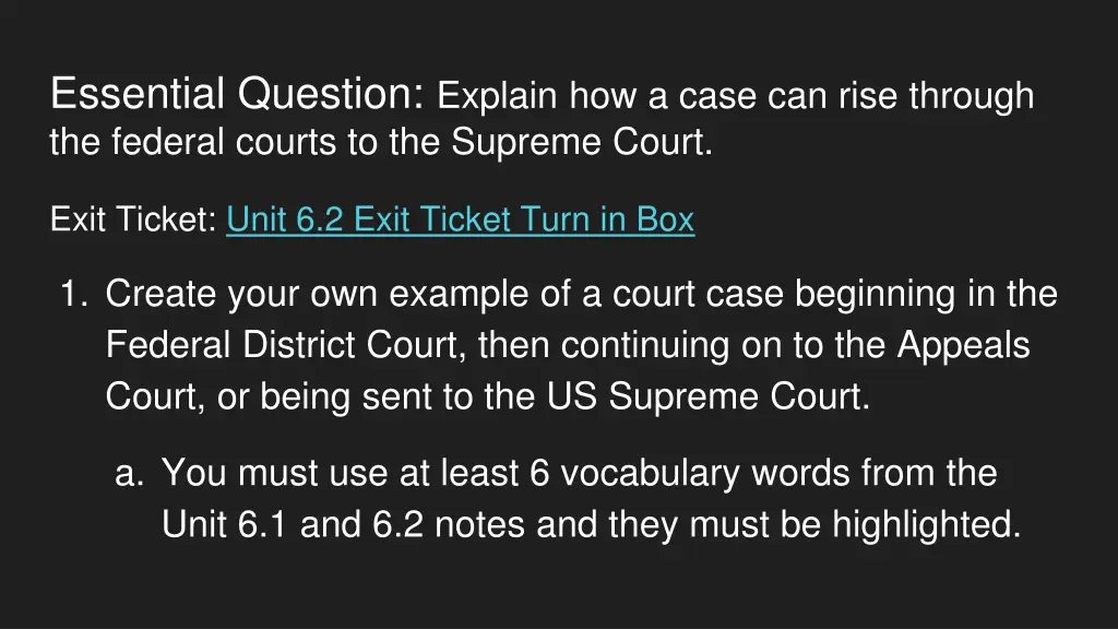 essential question explain how a case can rise