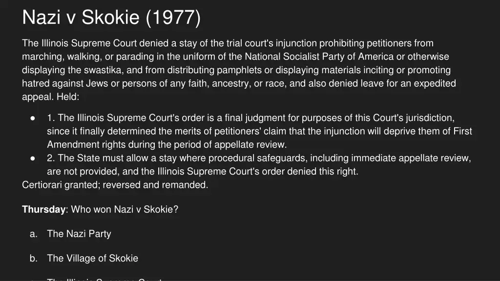 nazi v skokie 1977