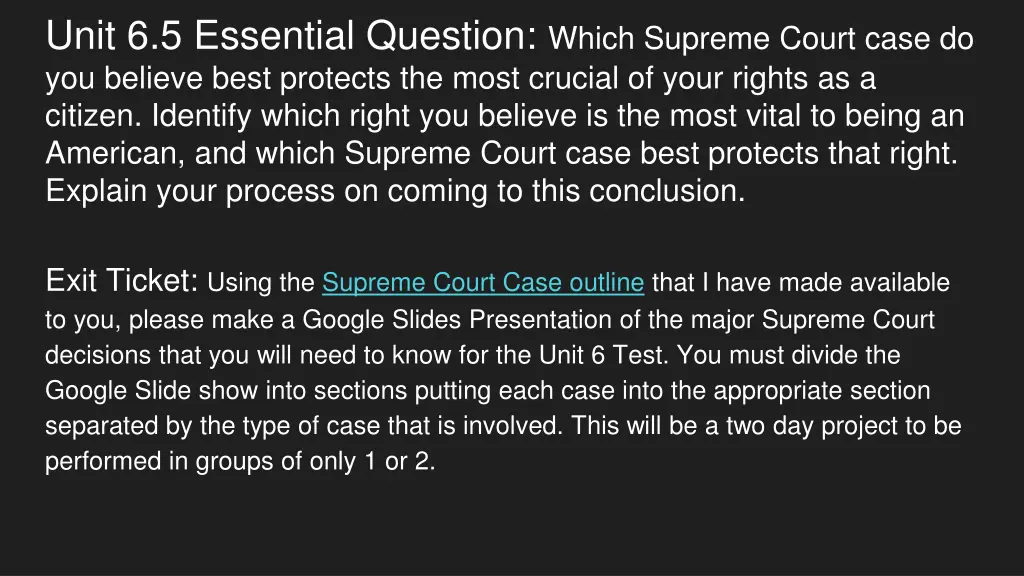 unit 6 5 essential question which supreme court