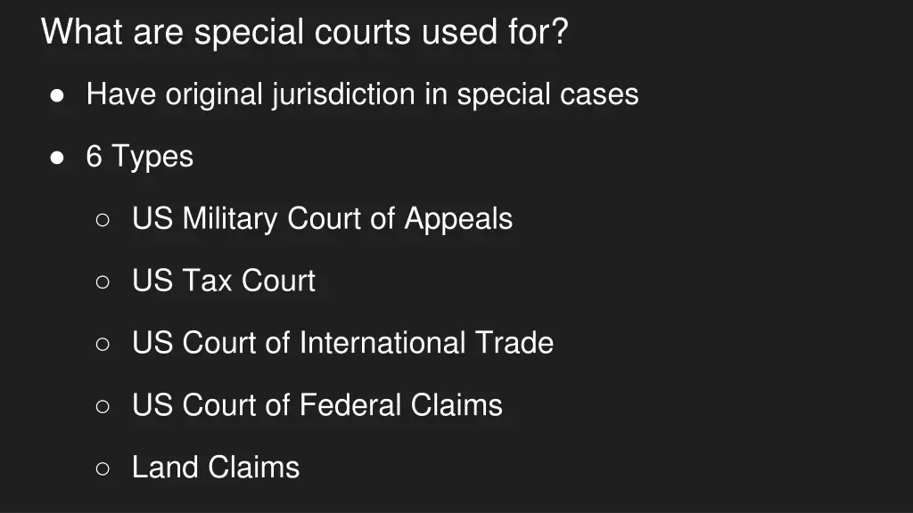 what are special courts used for