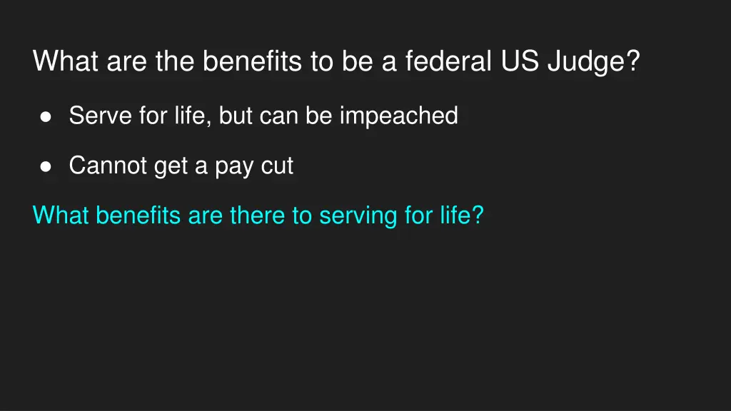 what are the benefits to be a federal us judge