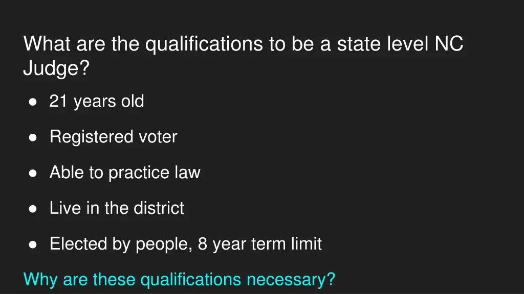 what are the qualifications to be a state level