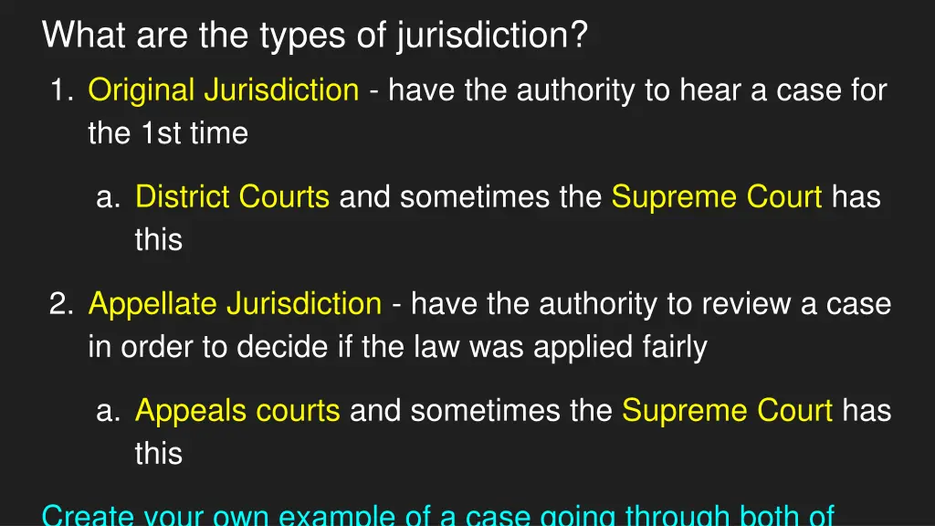 what are the types of jurisdiction 1 original