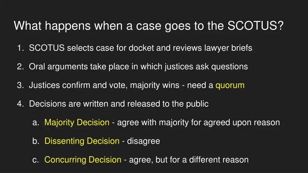 what happens when a case goes to the scotus