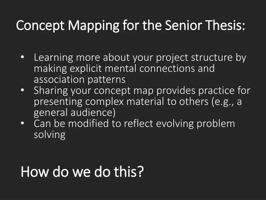 concept mapping for the senior thesis concept